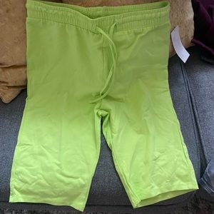 Lime green Urban Outfitters high waist shorts